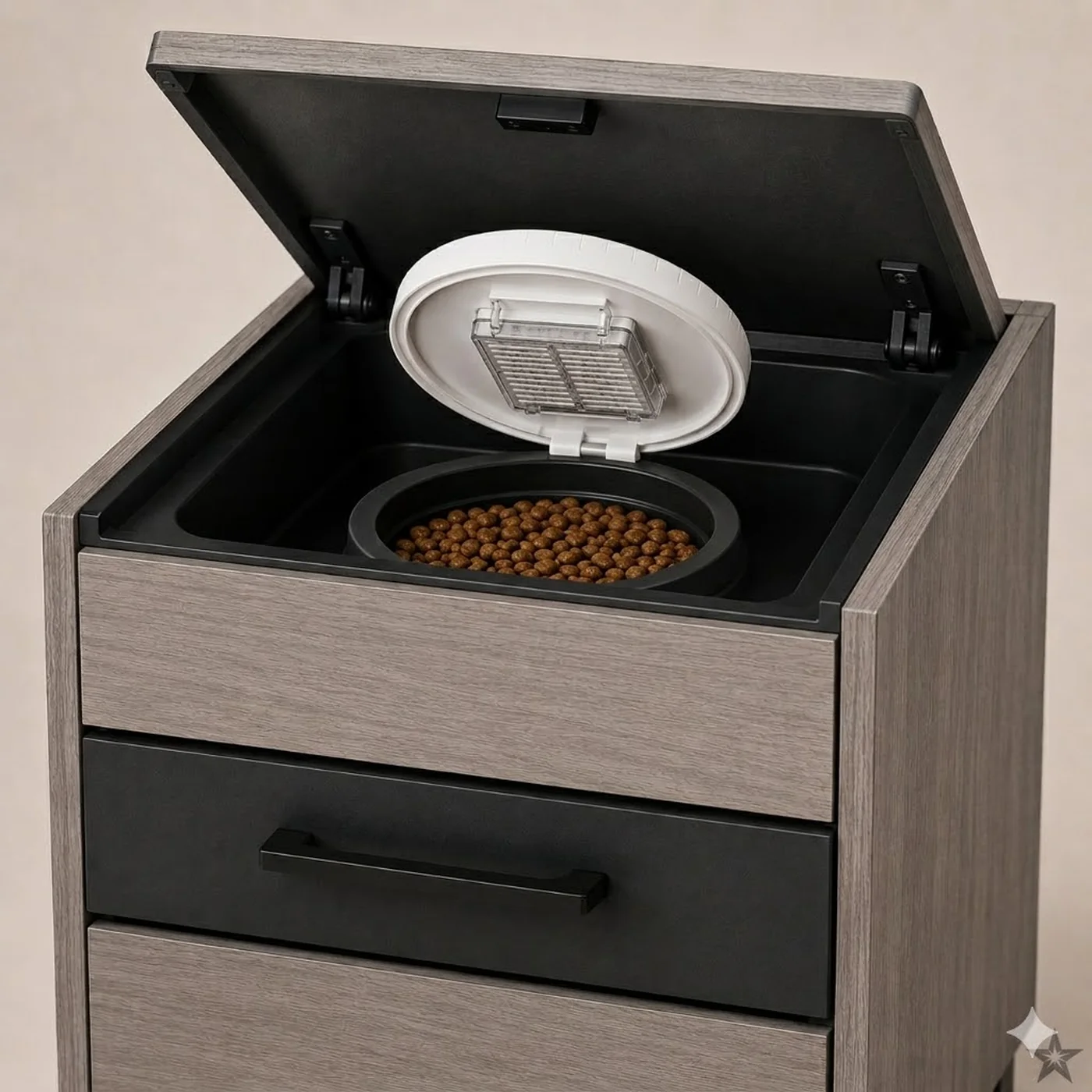 Dispenser open top, in a home