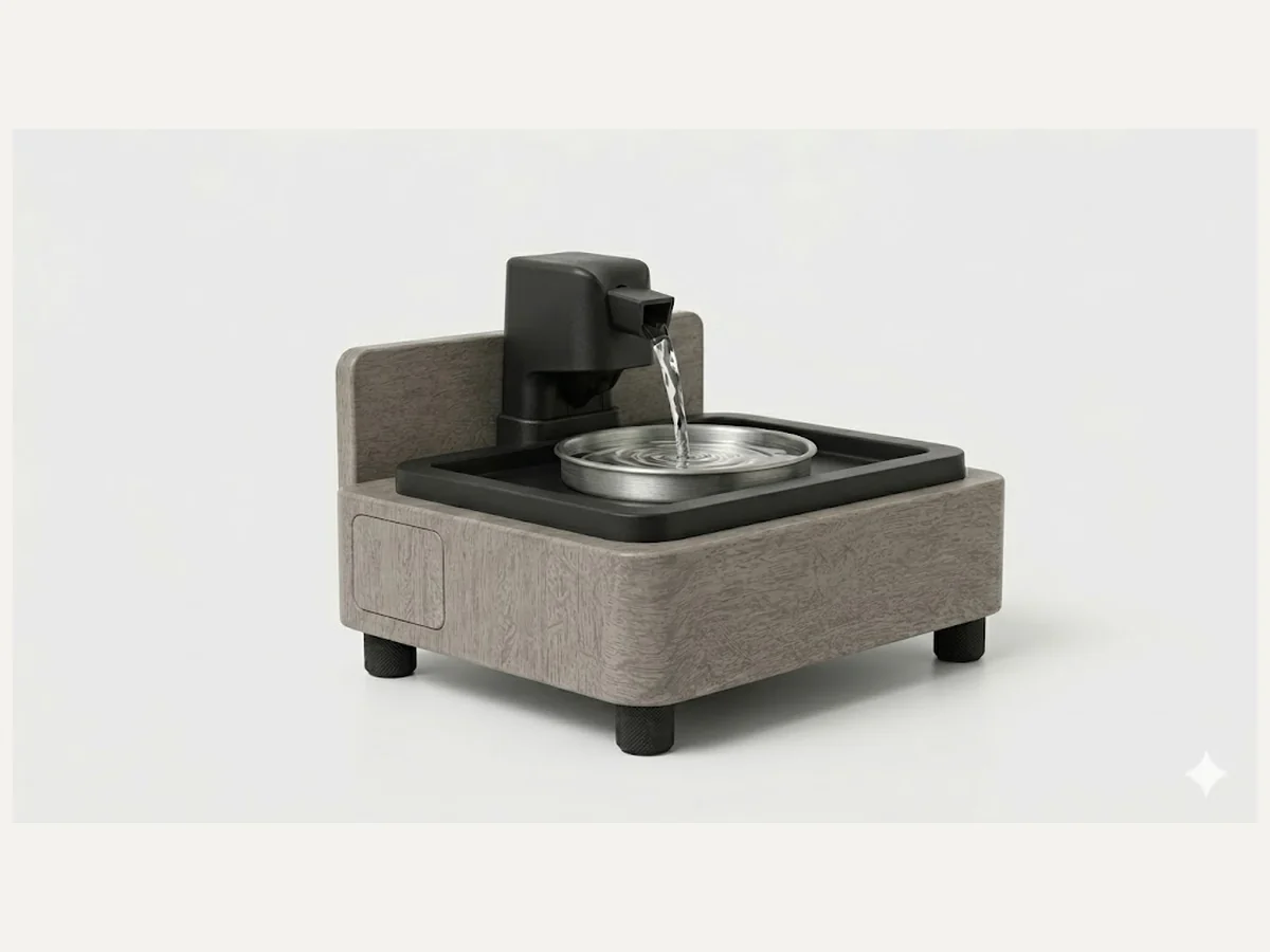 KibbleKraft Wellness Fountain with flowing filtered water