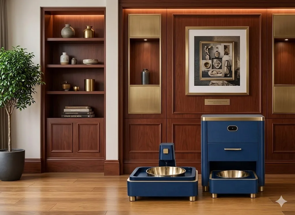 KibbleKraft in Royal Blue with brass accents